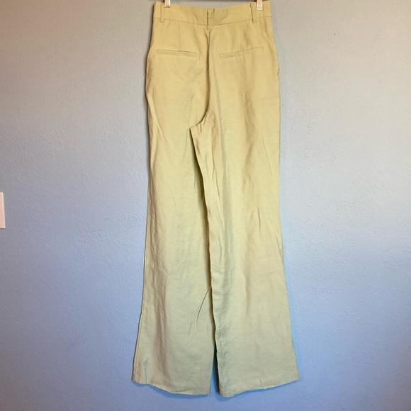 Zara Womens Size S Brat Light Green Wide Leg High Waist Trousers Pants Pleats - Picture 5 of 16